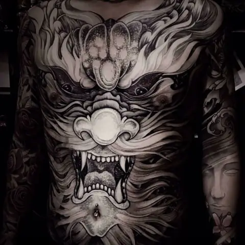 Hình Xăm Kỳ Lân Hoá Rồng