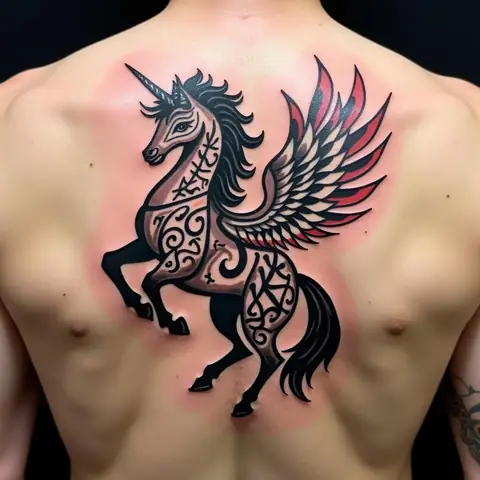 Hình Xăm Kỳ Lân Lửa Phong Cách Tribal (bộ Lạc) Hình Xăm Kỳ Lân Lửa Phong Cách Tribal (bộ Lạc)