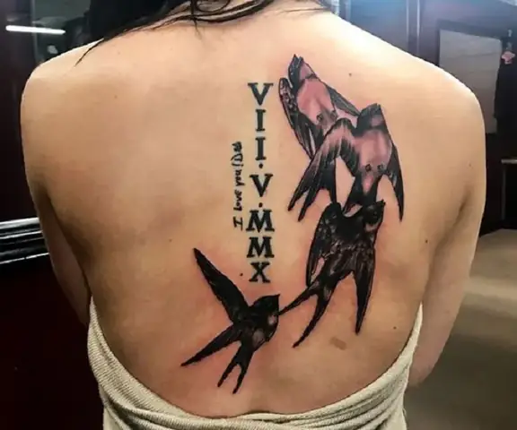 Hình Xăm Số La Mã Và Chim