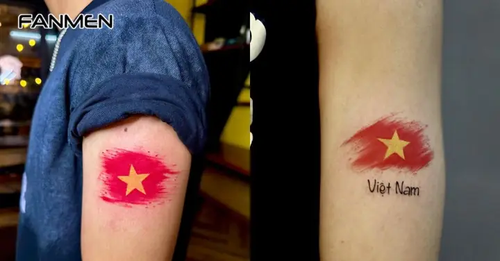 Hình Xăm Lá Cờ Việt Nam Ở Cánh Tay
