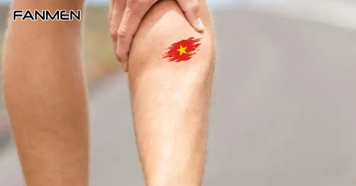 Hình Xăm Lá Cờ Việt Nam Ở Bắp Chân