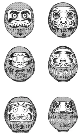 Hình Xăm Lật Đật Daruma Mini