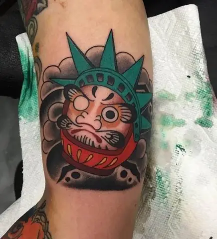 Hình Xăm Lật Đật Daruma Mini