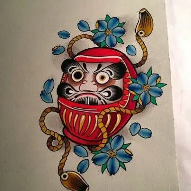 Hình Xăm Lật Đật Daruma Mini