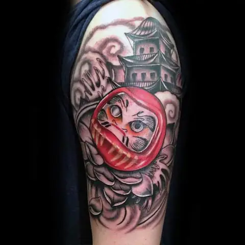 Hình Xăm Lật Đật Daruma Mini