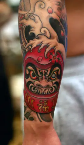 Hình Xăm Lật Đật Daruma Mini