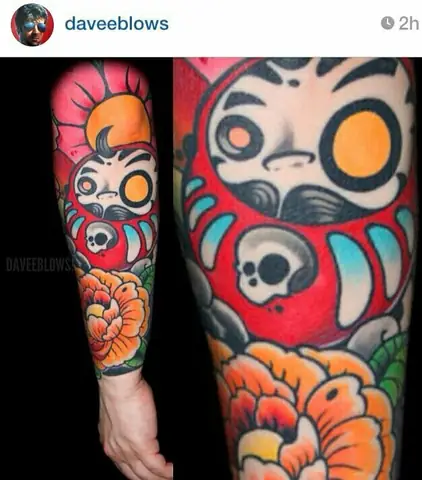 Hình Xăm Lật Đật Daruma Mini