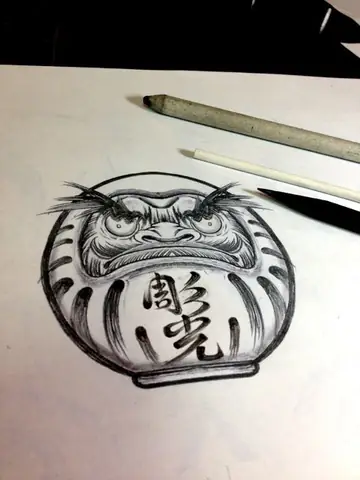 Hình Xăm Lật Đật Daruma Mini