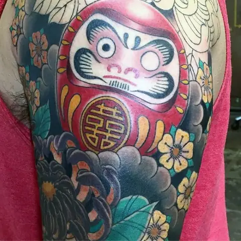 Hình Xăm Lật Đật Daruma Mini