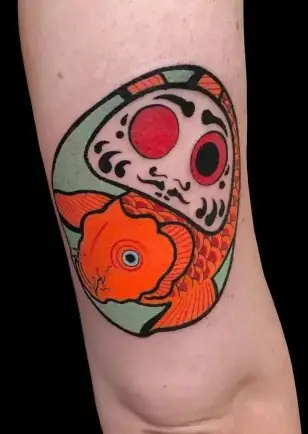 Hình Xăm Lật Đật Daruma Mini