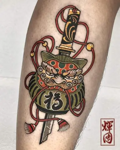 Hình Xăm Lật Đật Daruma Mini