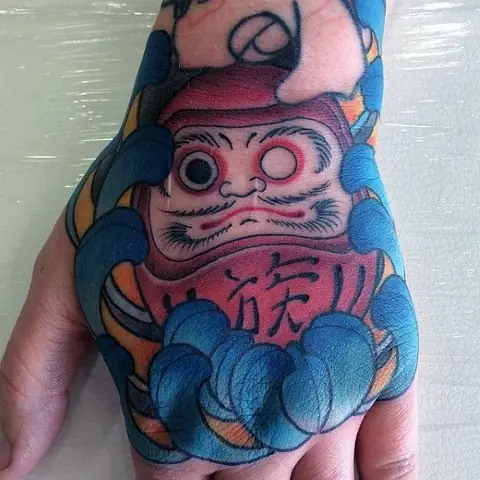 Hình Xăm Lật Đật Daruma Mini