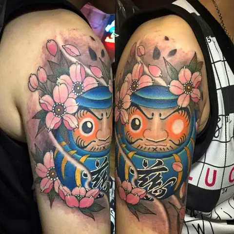 Hình Xăm Lật Đật Daruma Mini