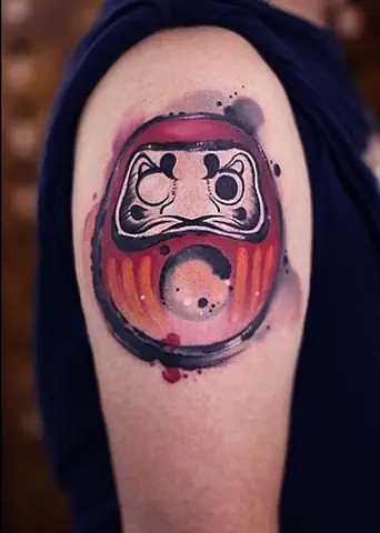 Hình Xăm Lật Đật Daruma Mini