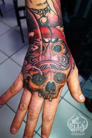 Hình Xăm Lật Đật Daruma Mini
