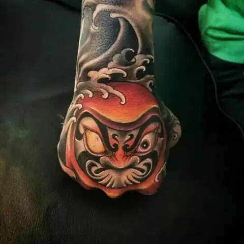 Hình Xăm Lật Đật Daruma Mini