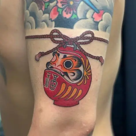 Hình Xăm Lật Đật Daruma Mini