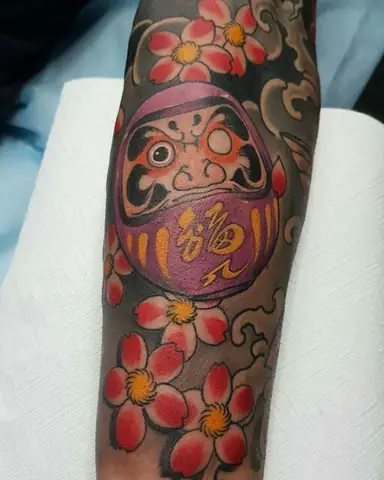 Hình Xăm Lật Đật Daruma Mini