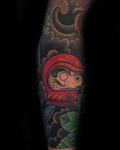 Hình Xăm Lật Đật Daruma Mini