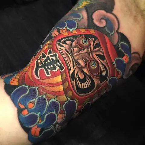 Hình Xăm Lật Đật Daruma Mini