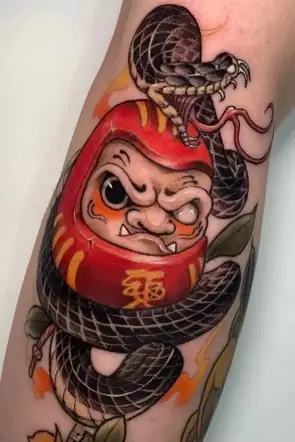 Hình Xăm Lật Đật Daruma Mini