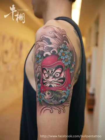Hình Xăm Lật Đật Daruma Mini