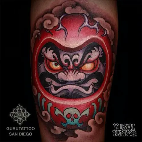 Hình Xăm Lật Đật Daruma Mini