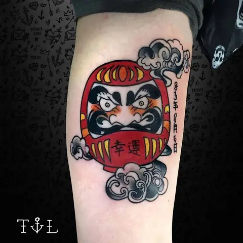 Hình Xăm Lật Đật Daruma Mini