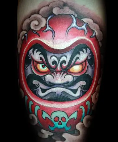 Hình Xăm Lật Đật Daruma Mini
