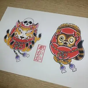 Hình Xăm Lật Đật Daruma Mini