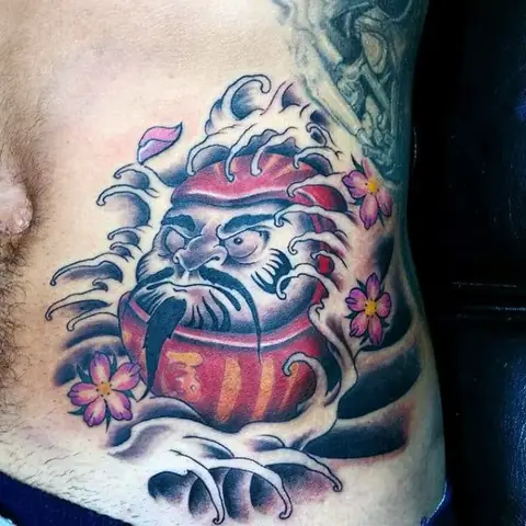 Hình Xăm Lật Đật Daruma Mini