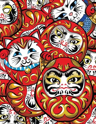 Hình Xăm Lật Đật Daruma Mini