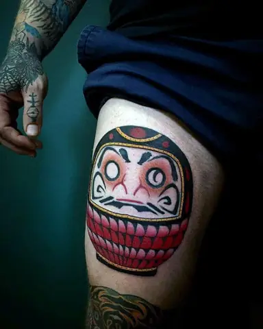 Hình Xăm Lật Đật Daruma Mini