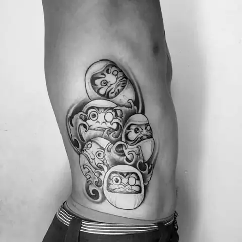 Hình Xăm Lật Đật Daruma Mini