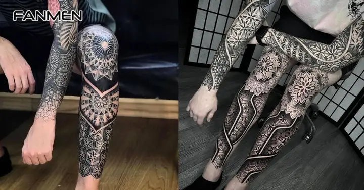 Hình Xăm Mandala Blackwork Hình Xăm Mandala Blackwork