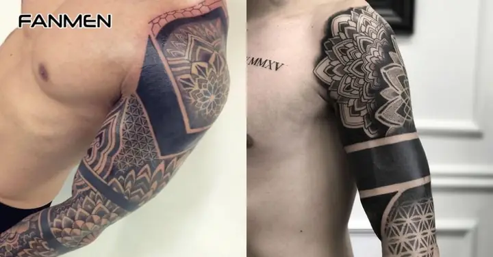 Hình Xăm Mandala Blackwork Hình Xăm Mandala Blackwork
