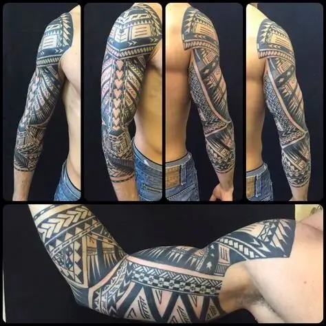 Hình Xăm Maories Full Tay