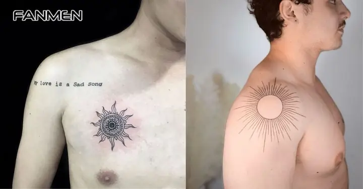 Mẫu Hình Xăm Mặt Trời Nam Đơn Giản