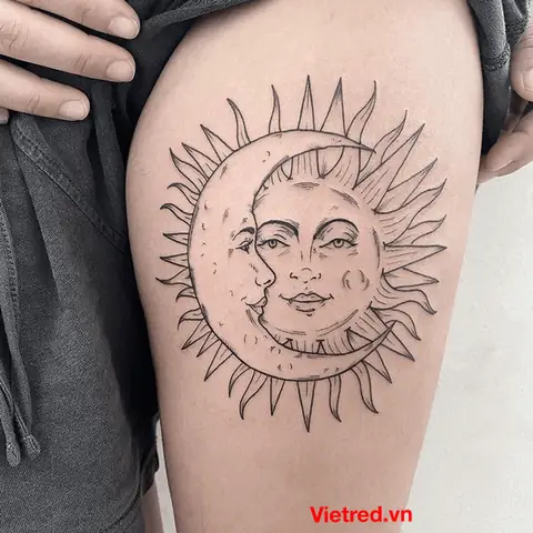 Biểu Tượng Hình Xăm Mặt Trời Và Mặt Trăng