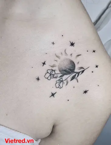 Hình Xăm Mặt Trời Đơn Giản