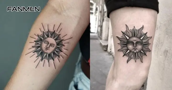Mẫu Hình Xăm Mặt Trời Nam Đơn Giản