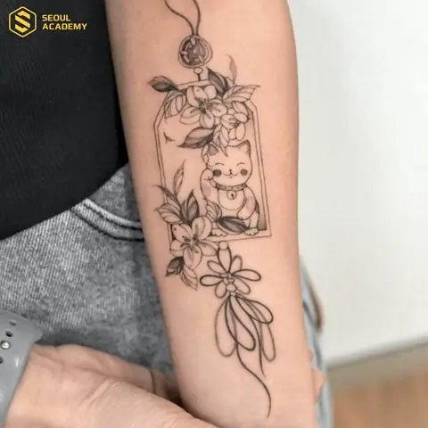 Hình Xăm Mèo Thần Tài