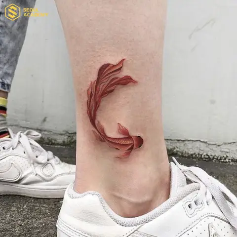 Hình Xăm Cá Vàng May Mắn