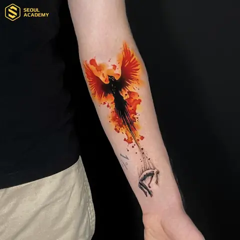 Hình Xăm Phượng Hoàng Lửa