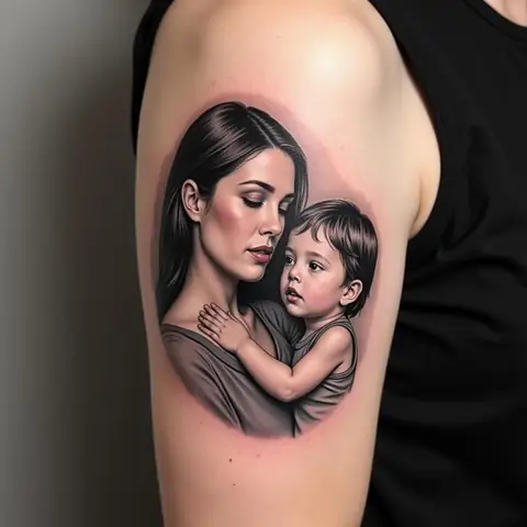 Chăm Sóc Sau Khi Xăm Hình Mẹ Bồng Con Ở Bắp Tay