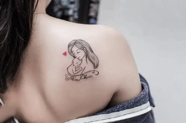 Hình Xăm Mẹ Bồng Con Sau Lưng Hình Xăm Mẹ Bồng Con Sau Lưng