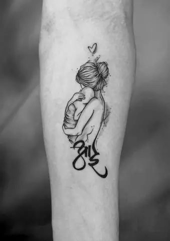 Xăm Hình Mẹ Bồng Con Ở Tay Xăm Hình Mẹ Bồng Con Ở Tay