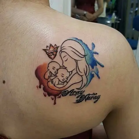 Tattoo Mẹ Bồng Con Ở Vai Tattoo Mẹ Bồng Con Ở Vai