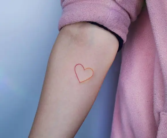 Hình Xăm Mini Trái Tim Màu Sắc Cute