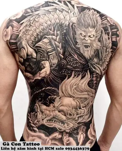Hình Xăm Tôn Ngộ Không Full Lưng